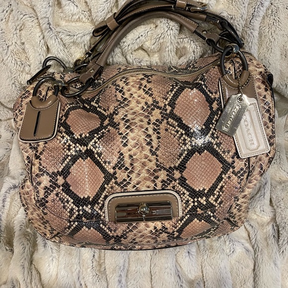COACH Kristin embossed python leather hobo bag - Picture 5 of 16
